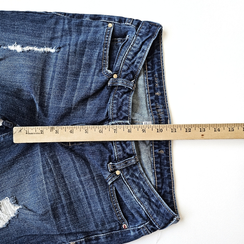 Jennifer Lopez Capri Jeans Women’s Size 6 Dark Wash Distressed Stretch Denim - Picture 13 of 13